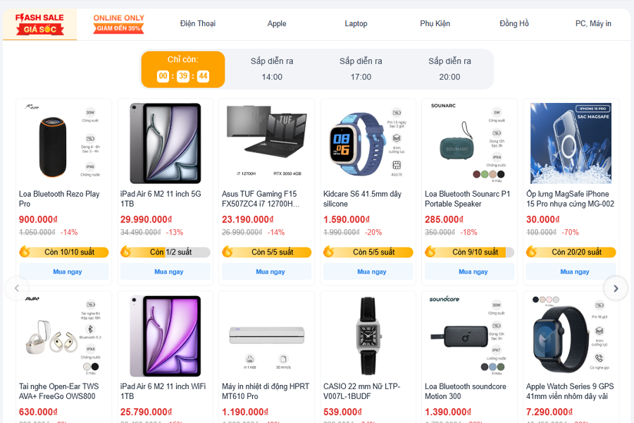 Website bán hàng lớn
