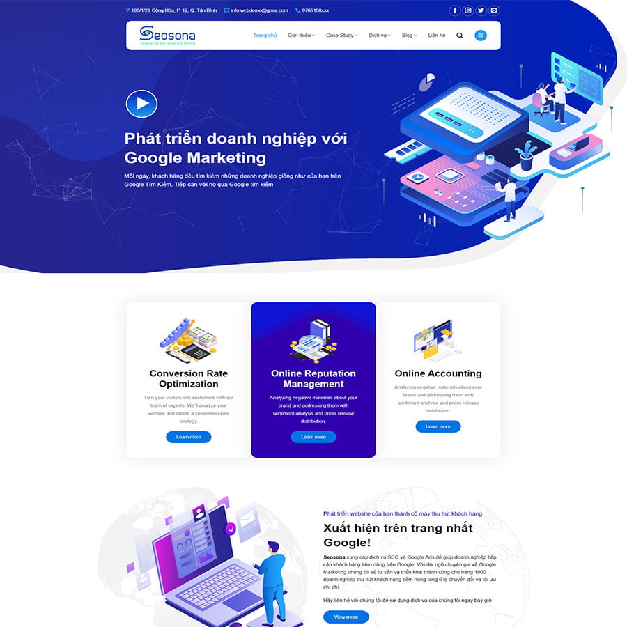 Mẫu website công ty Agency, SEO website