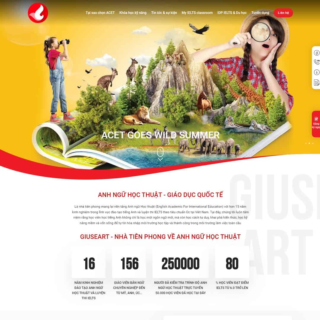 Mẫu website trung tâm anh ngữ