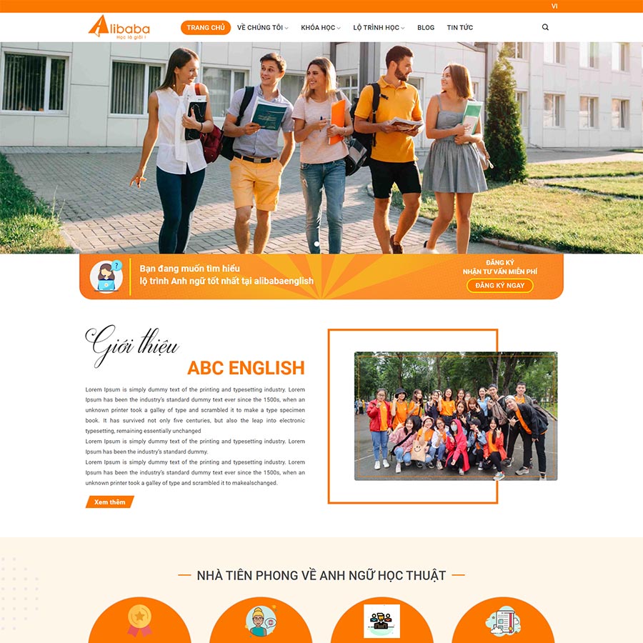 Mẫu website trung tâm đào tạo anh ngữ 02