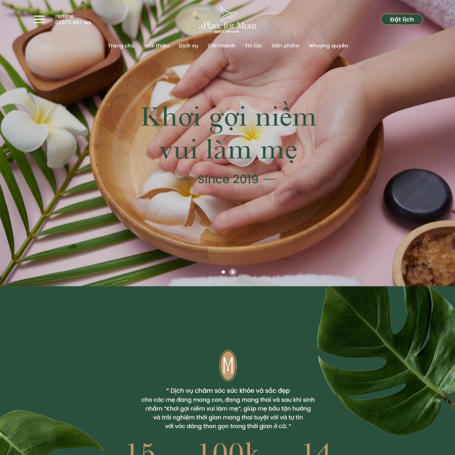 Mẫu website dịch vụ chăm sóc mẹ và bé 03