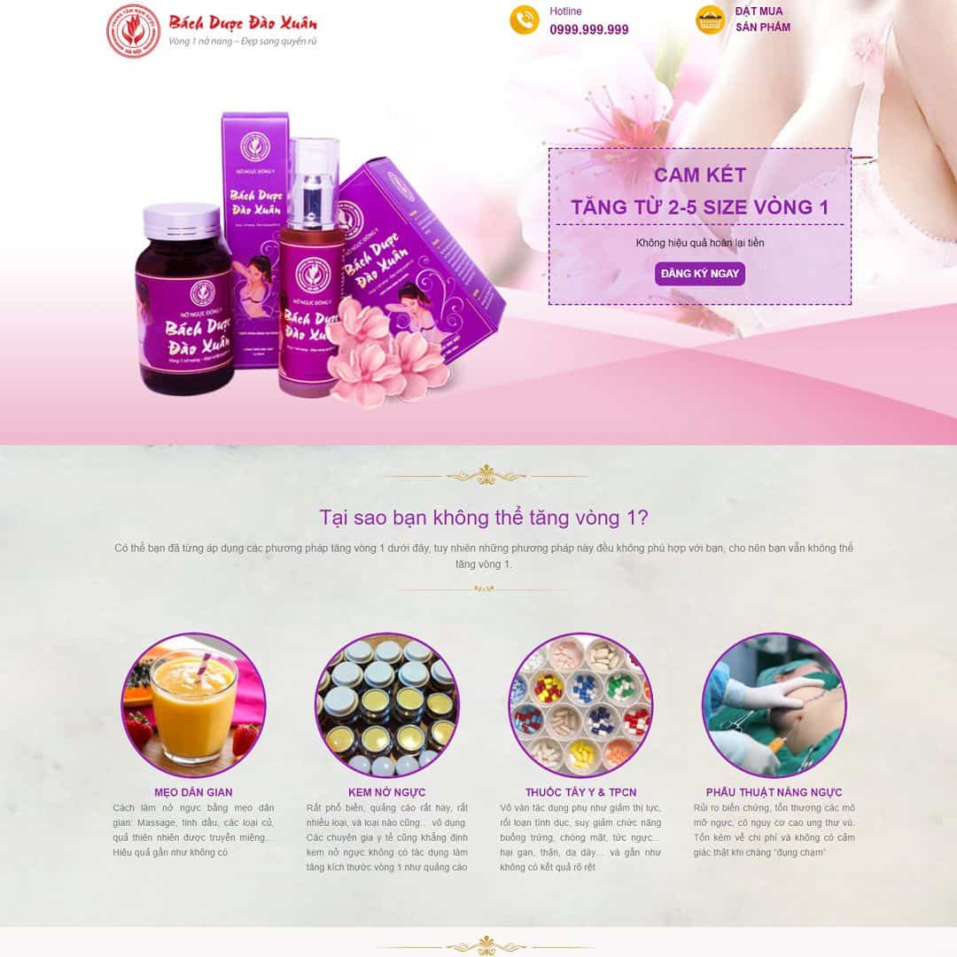 Mẫu website landing page dược phẩm
