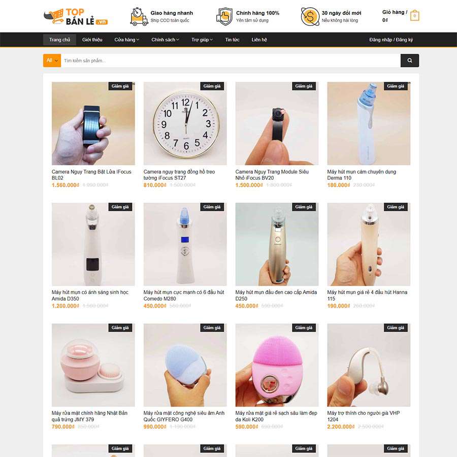 Mẫu website bách hóa shop 02