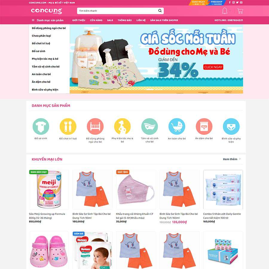 Mẫu website bách hóa shop 04