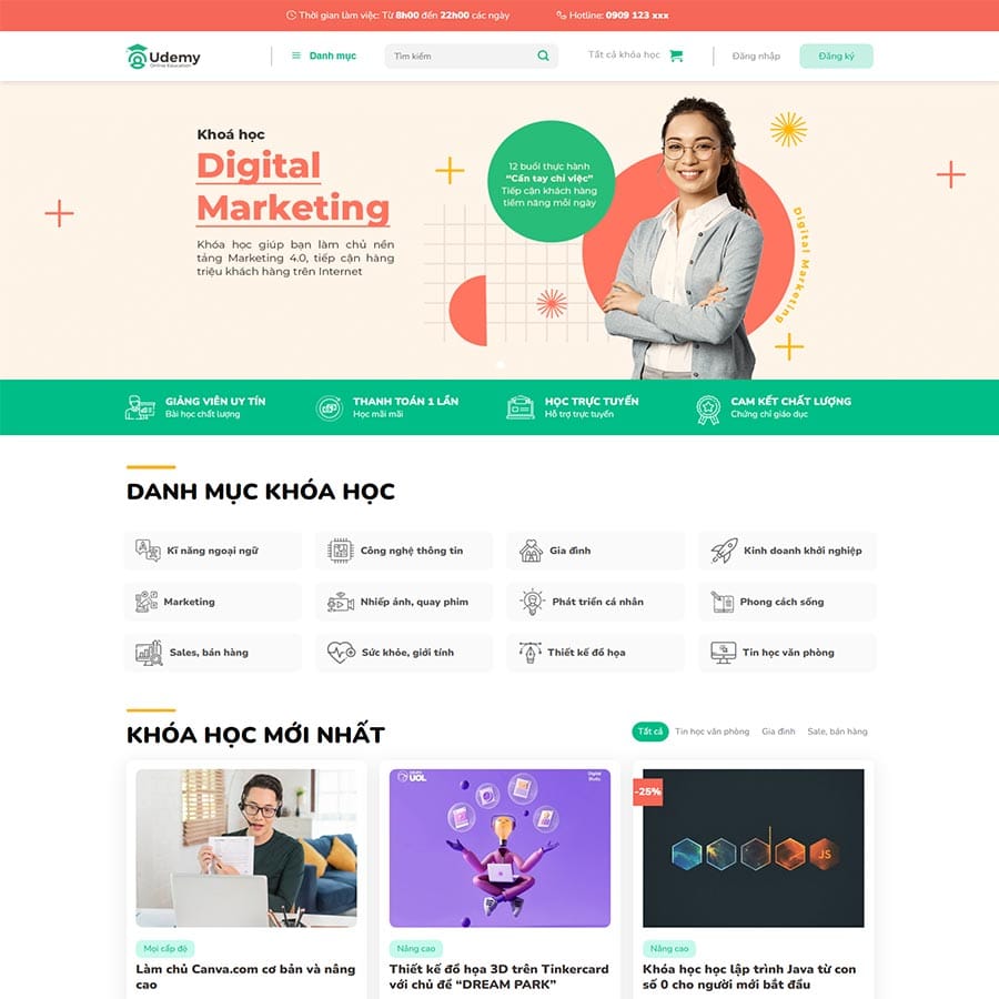 Mẫu website bán khóa học 03