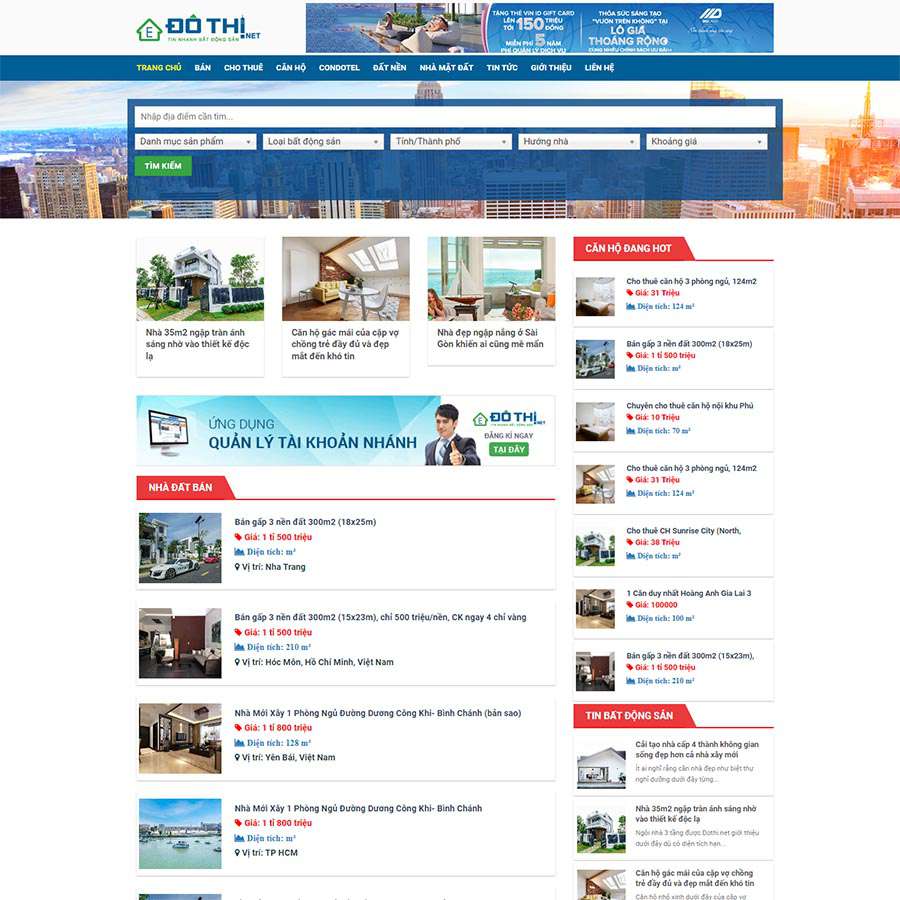 Mẫu website bất động sản 28