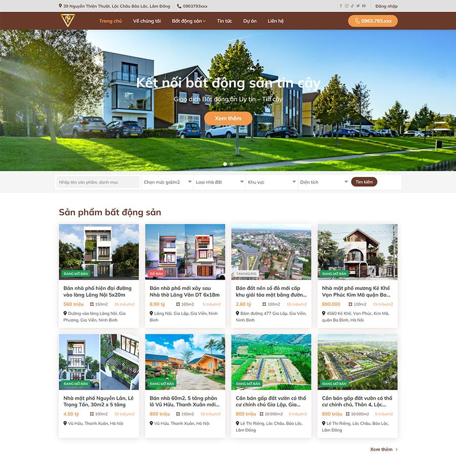 Mẫu website bất động sản 36