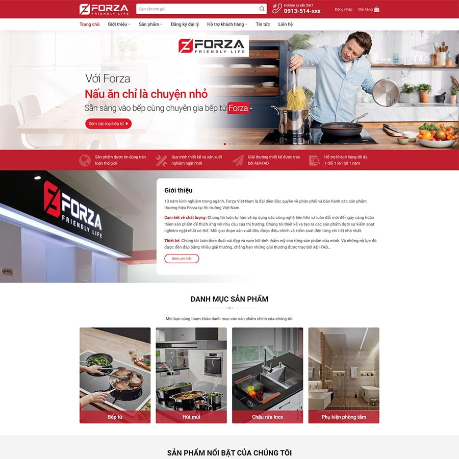 Mẫu website bán bếp từ, bếp hồng ngoại 02