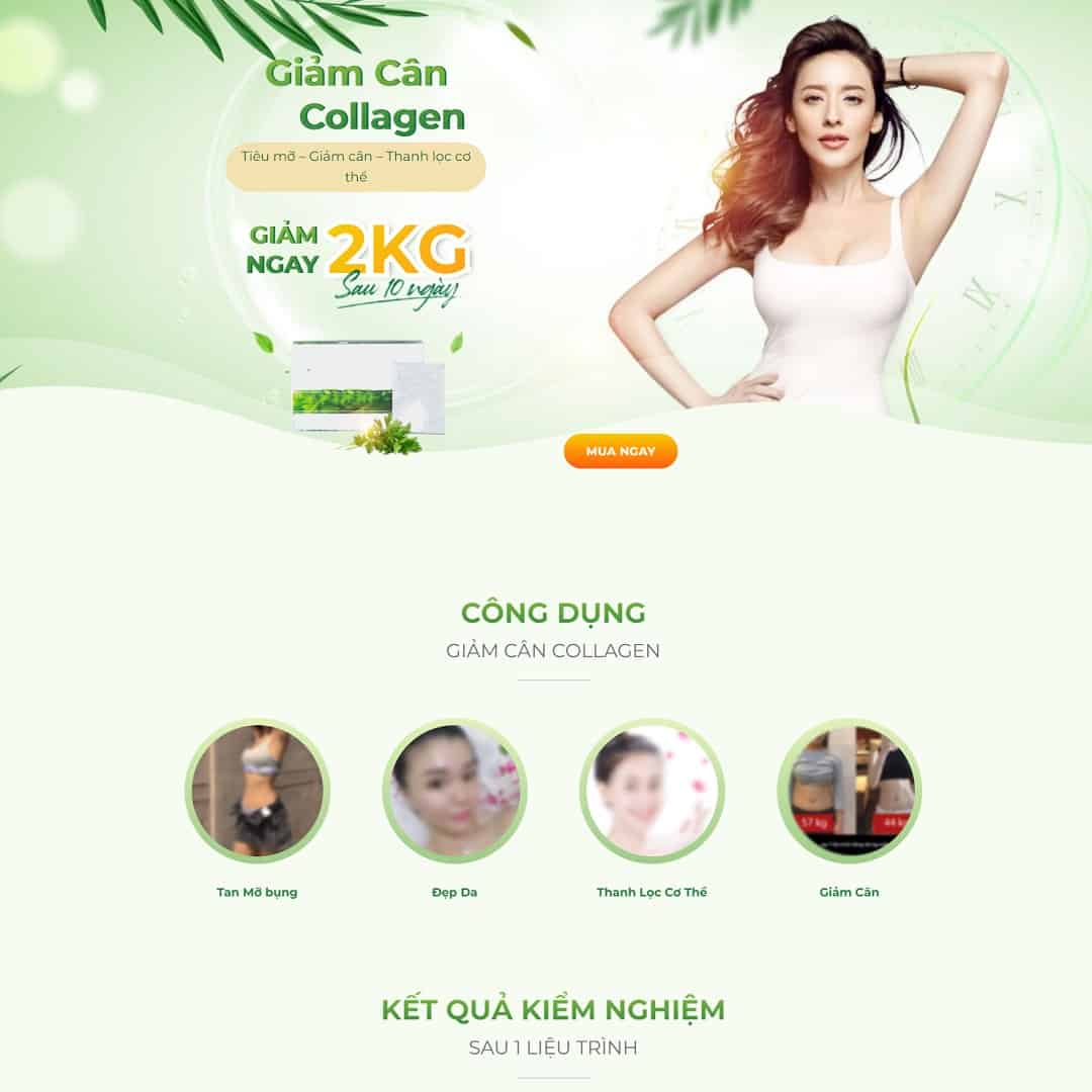Mẫu website Landing page bột giảm cân