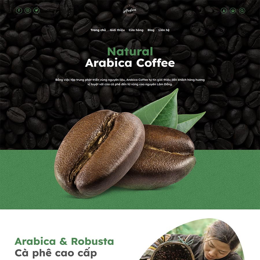 Mẫu website bán cafe 04