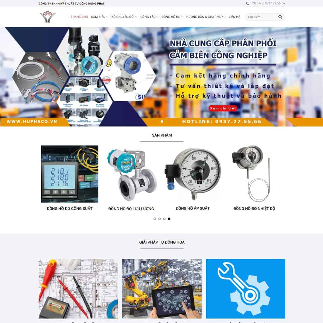 Mẫu website công ty bán cảm biến công nghiệp