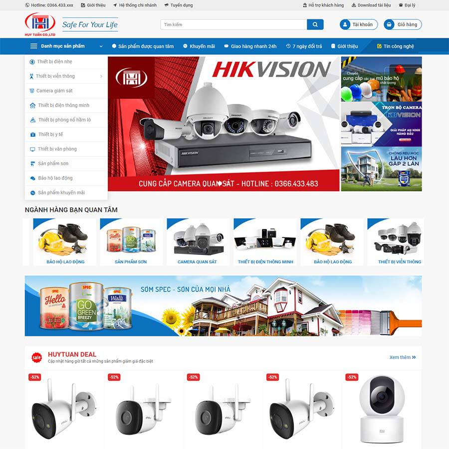 Mẫu website shop camera 04
