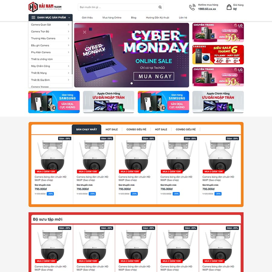 Mẫu website Shop bán camera 05