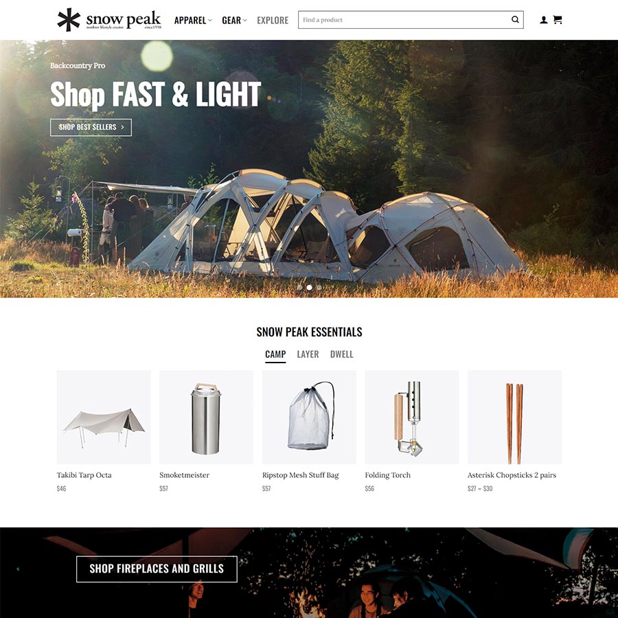 Mẫu website bán lều du lịch, đồ phượt camping