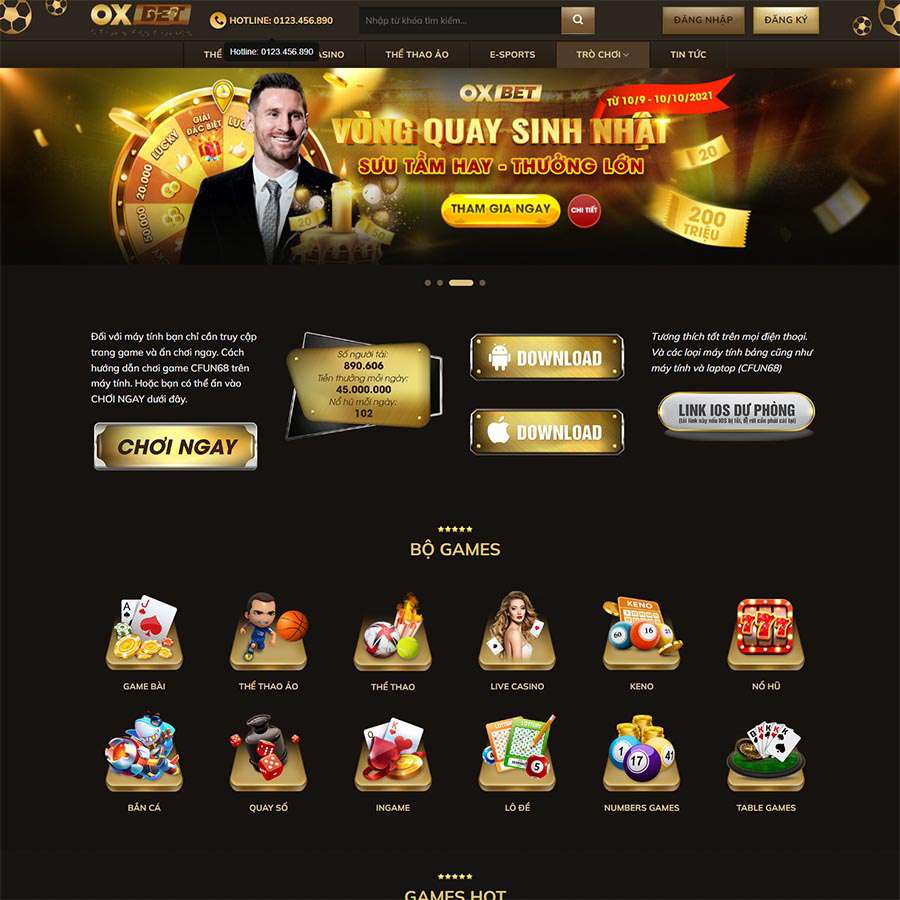Mẫu website Kubet, Casino, Poker 02