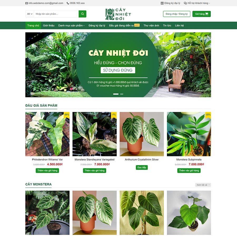 Mẫu website bán cây xanh 02