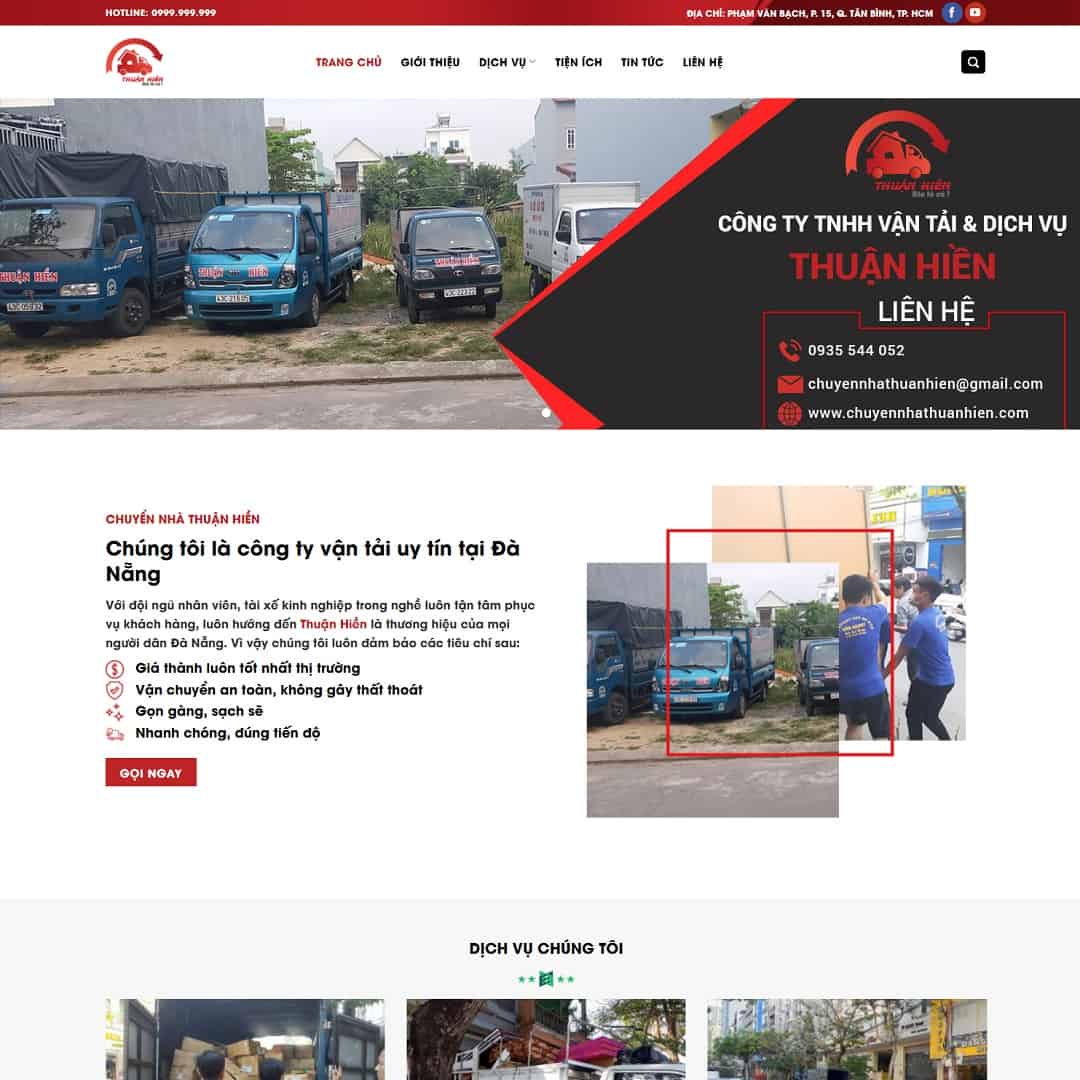 Mẫu website dịch vụ chuyển nhà