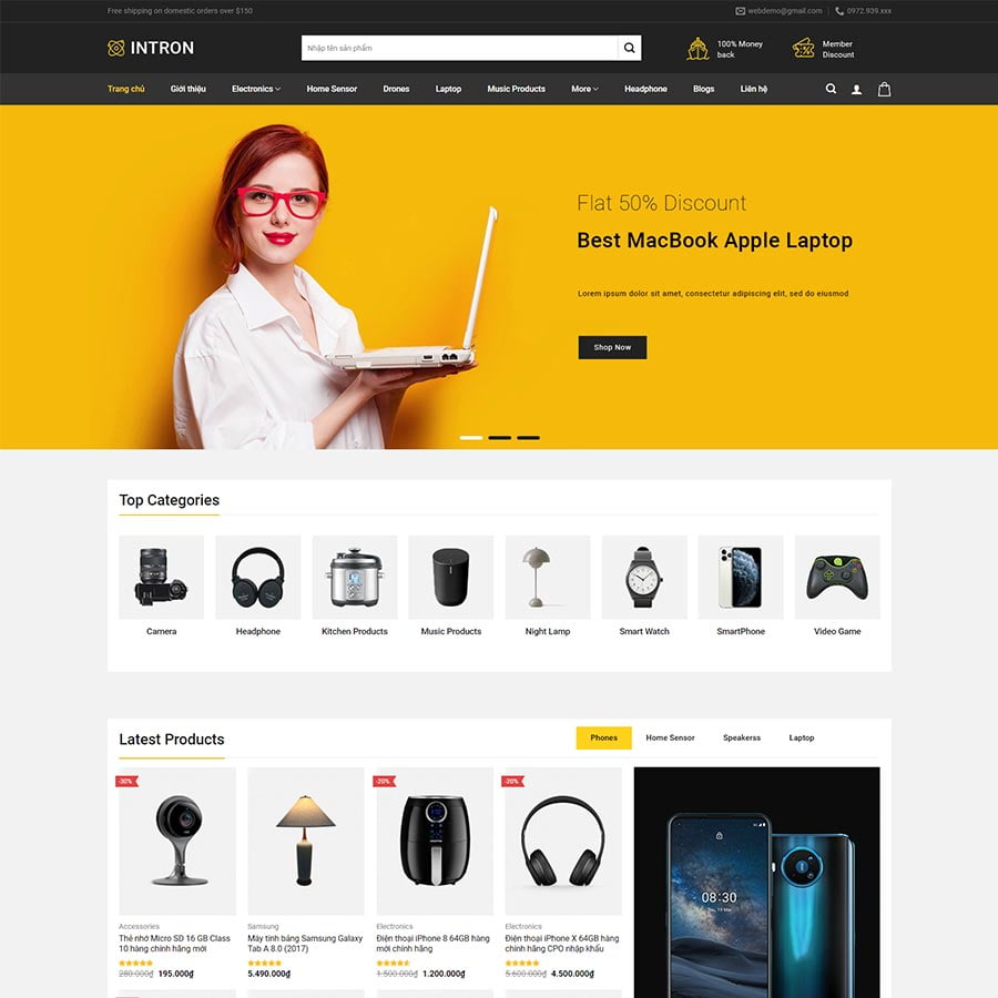Mẫu website bán đồ công nghệ 02