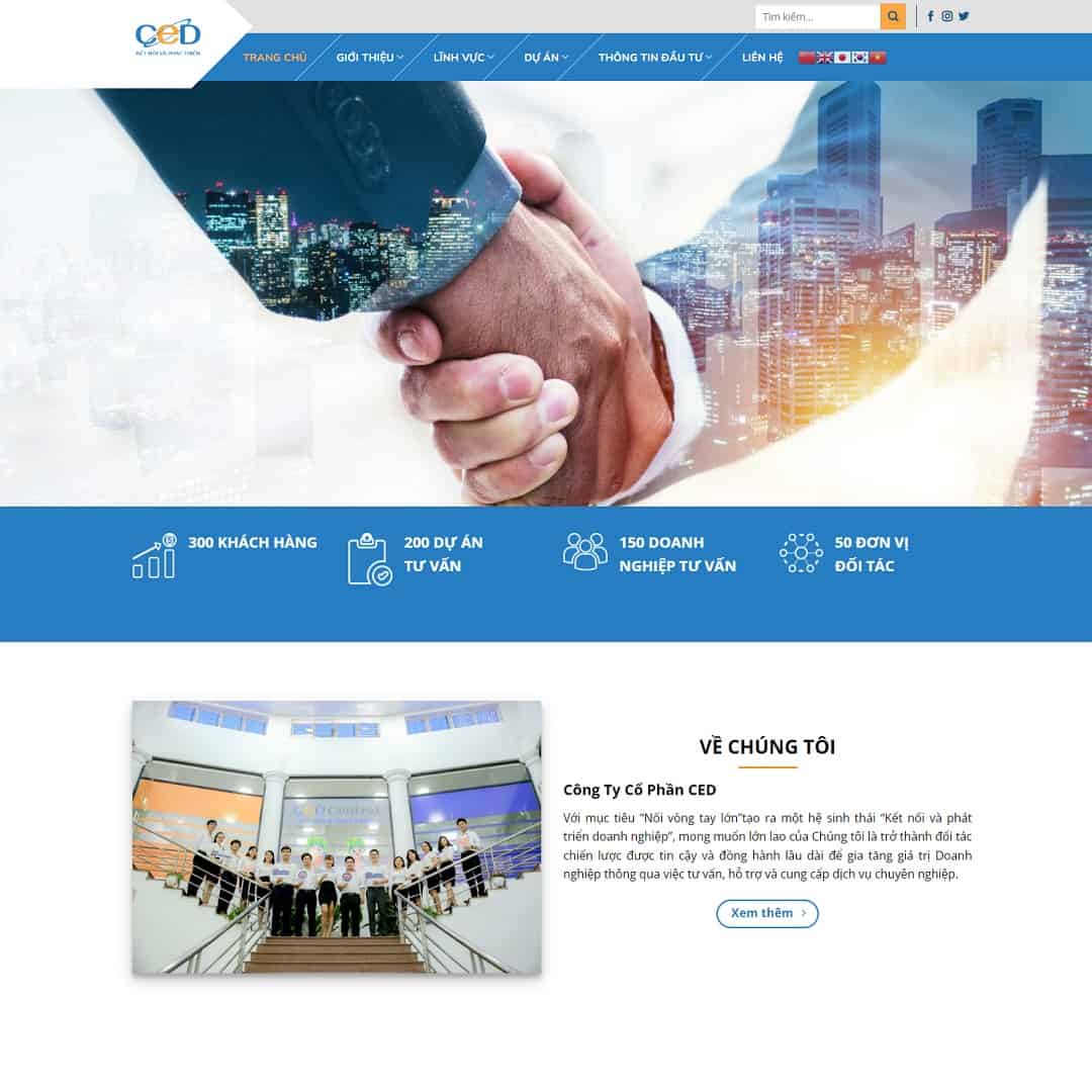 Mẫu website giới thiệu công ty tư vấn doanh nghiệp