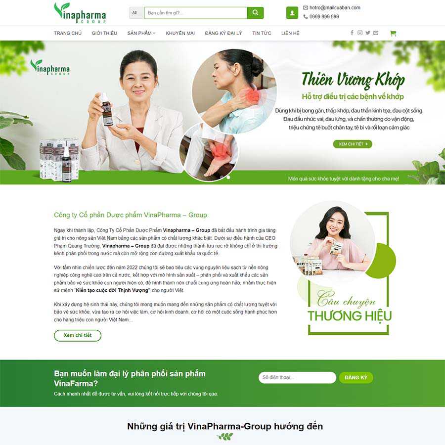 Mẫu website công ty dược phẩm