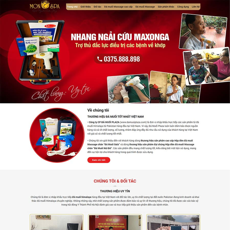Mẫu website bán đá muối