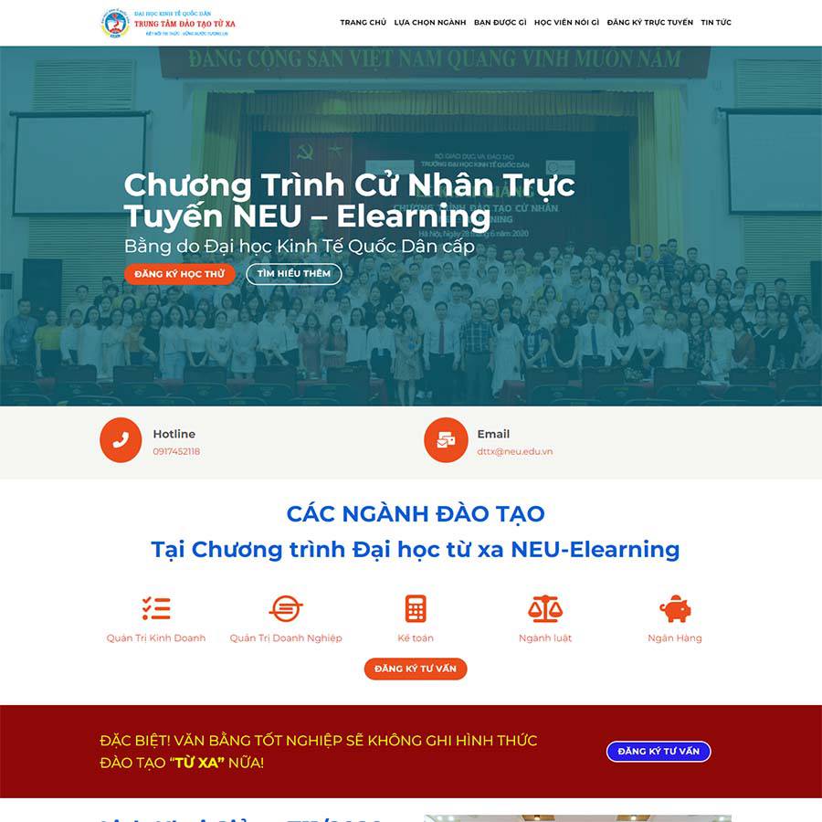 Mẫu website đào tạo cử nhân