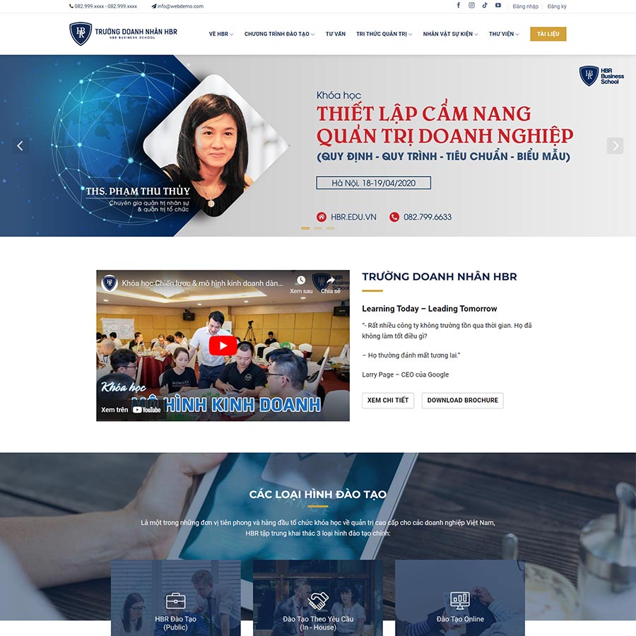 Mẫu website đào tạo doanh nhân 02