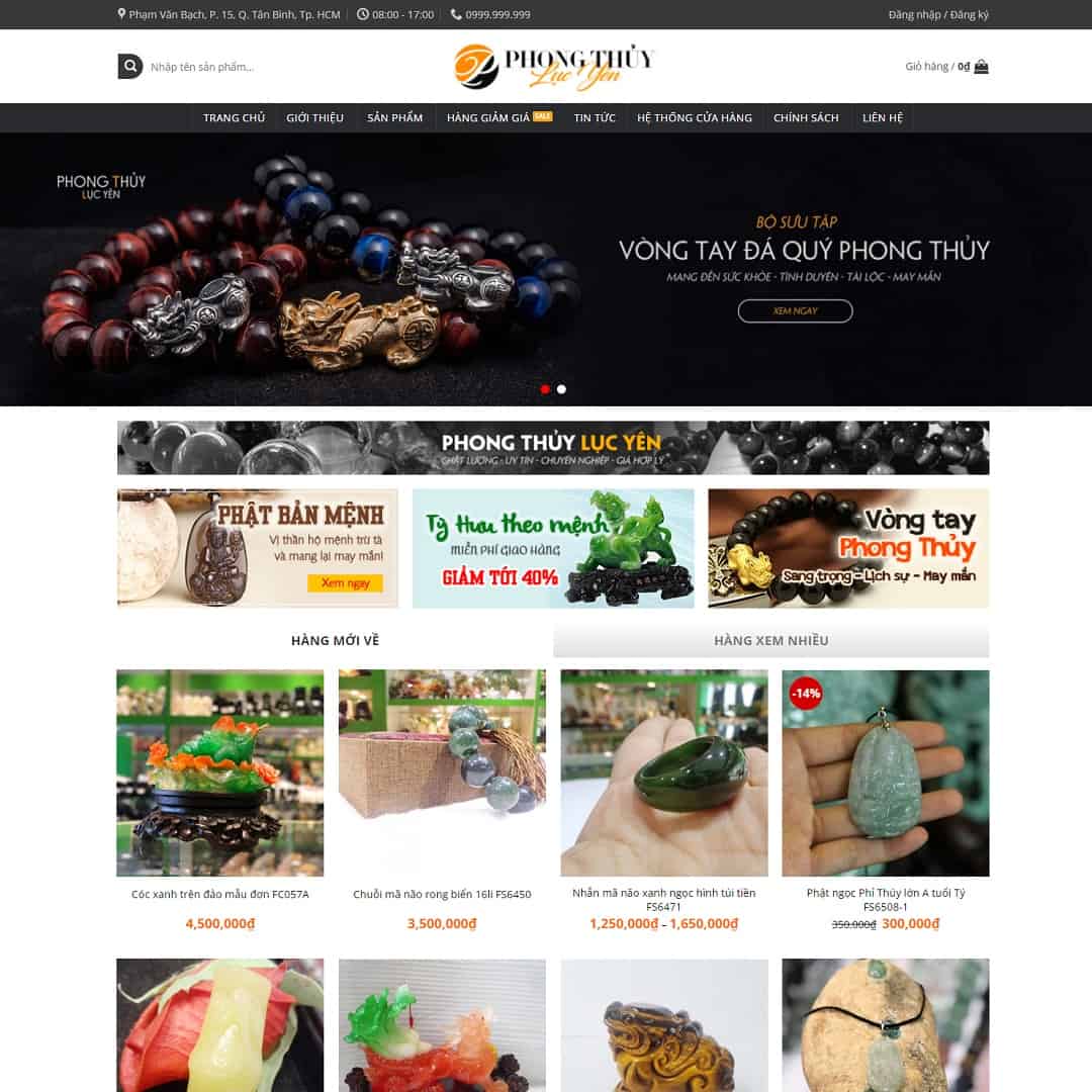Mẫu website đá quý, vật phẩm phong thủy 02