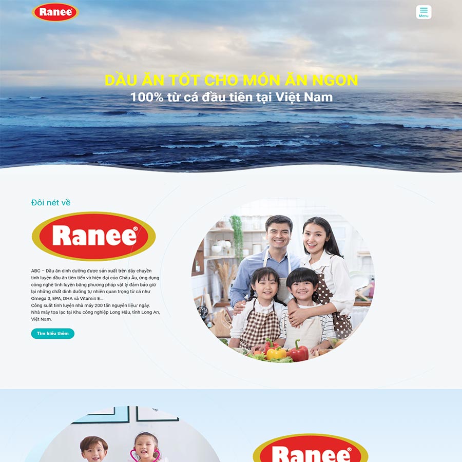 Mẫu website công ty dầu ăn