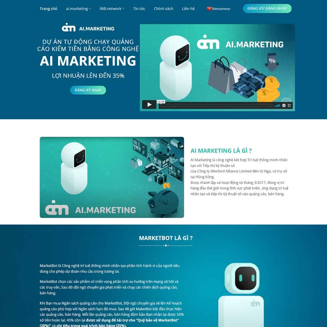 Mẫu website giới thiệu dự án đầu tư online