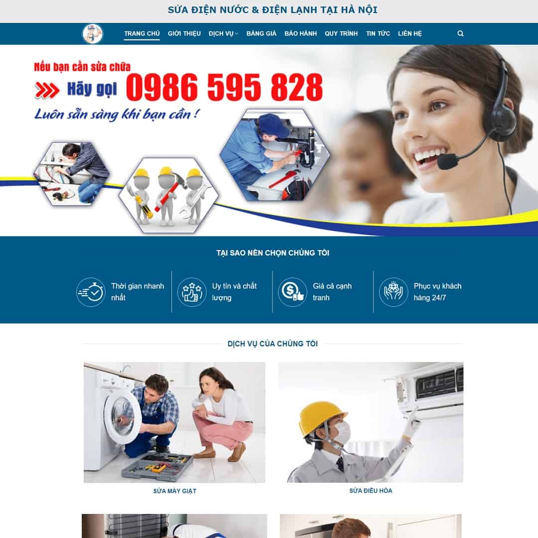 Mẫu website sửa điện nước 02