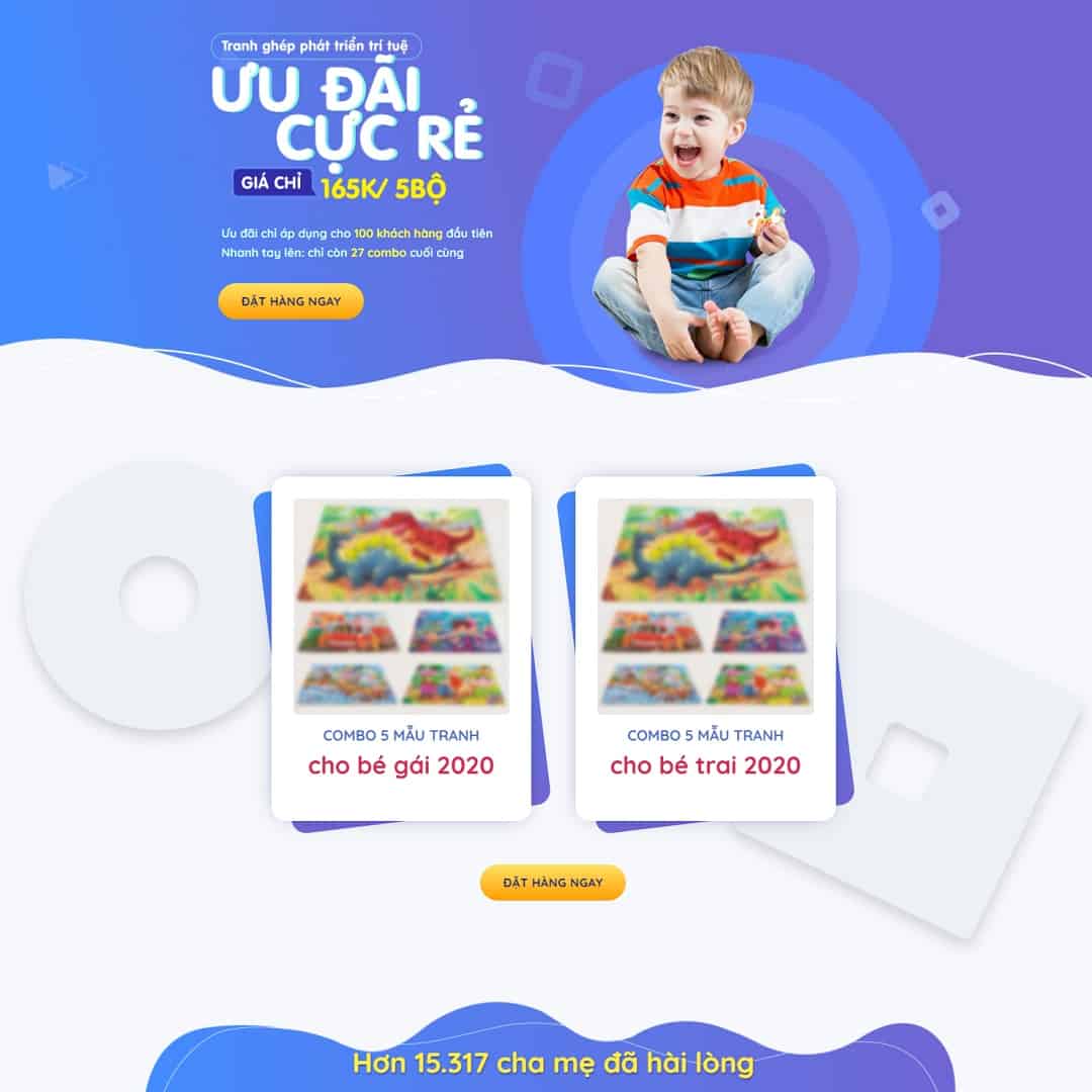 Mẫu website Landing page đồ chơi xếp hình