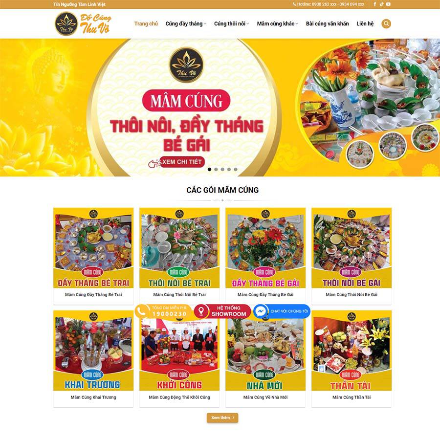 Mẫu website dịch vụ đồ cúng