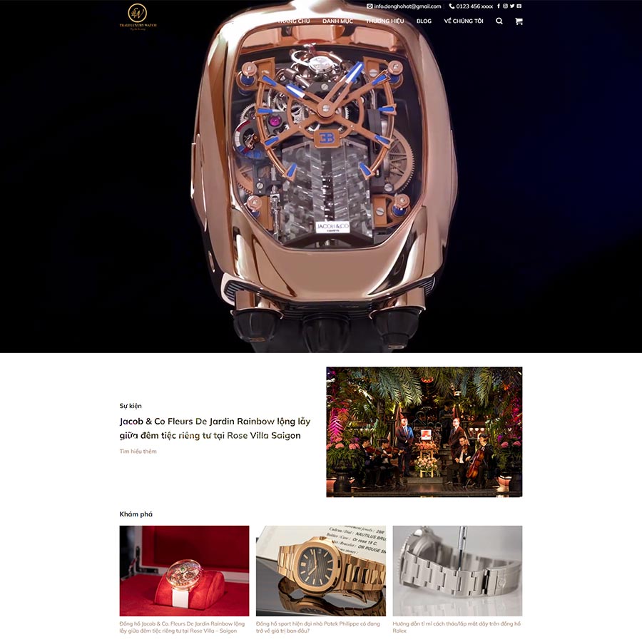 Mẫu website bán đồng hồ cao cấp 02