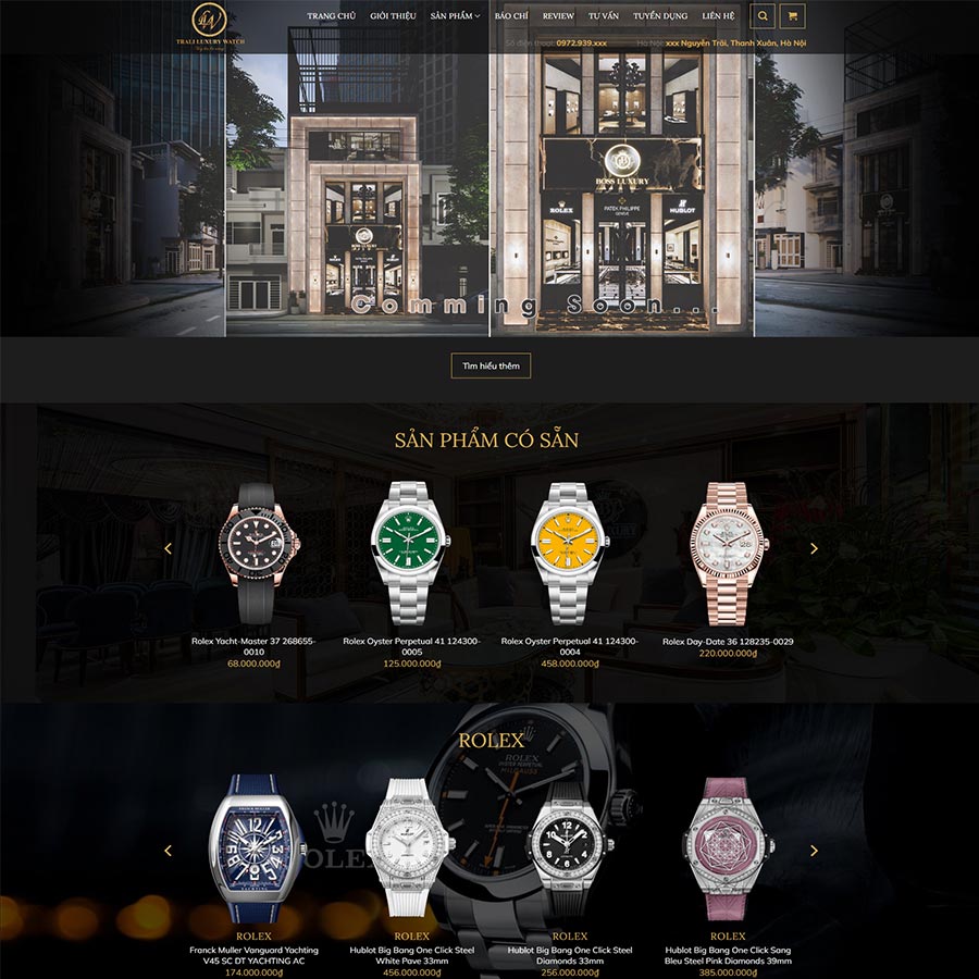 Mẫu website bán đồng hồ cao cấp 03