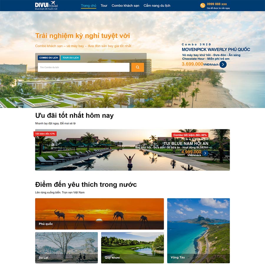 Mẫu website du lịch 22 (giống ivivu)