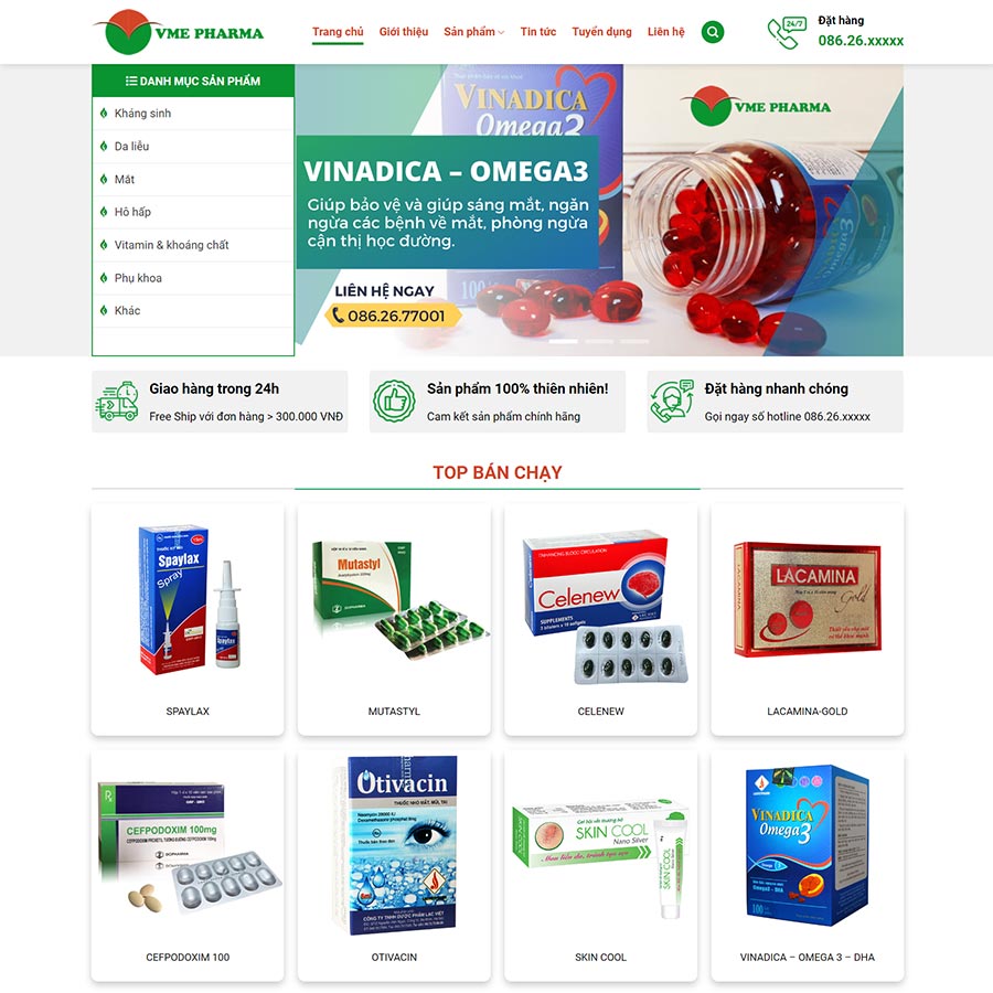 Mẫu website dược phẩm 09