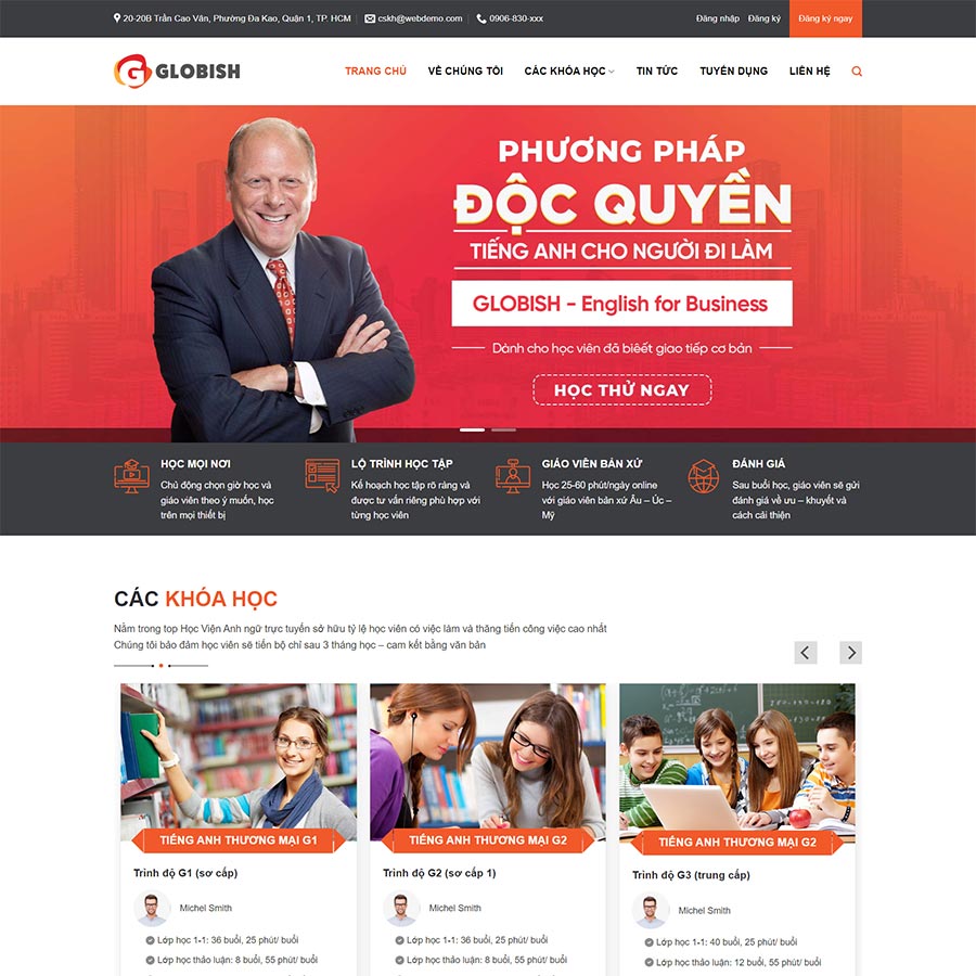 Mẫu website trung tâm học tiếng anh 02
