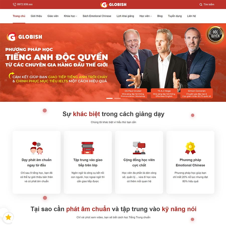 Mẫu website trung tâm học tiếng anh 03