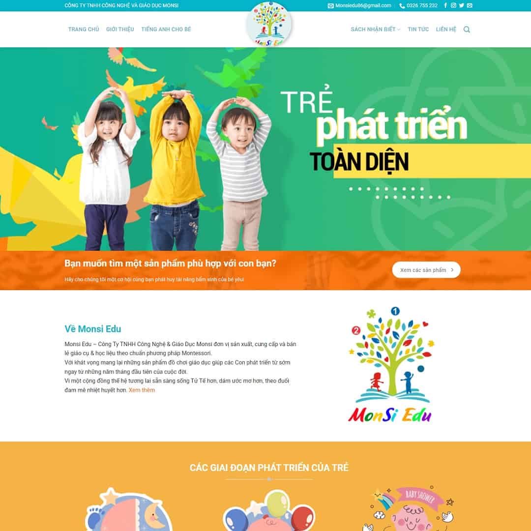 Mẫu website bán đồ chơi, thiết bị giáo dục cho trẻ