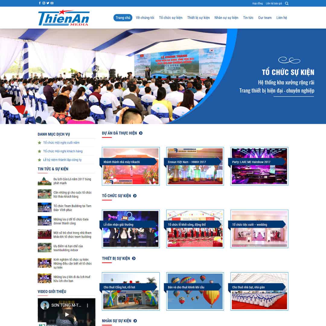 Mẫu website công ty tổ chức sự kiện 02