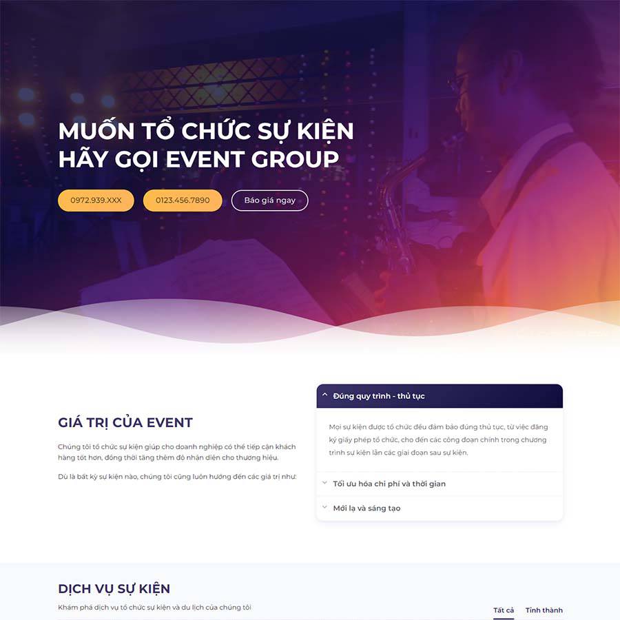 Mẫu website công ty tổ chức sự kiện 07