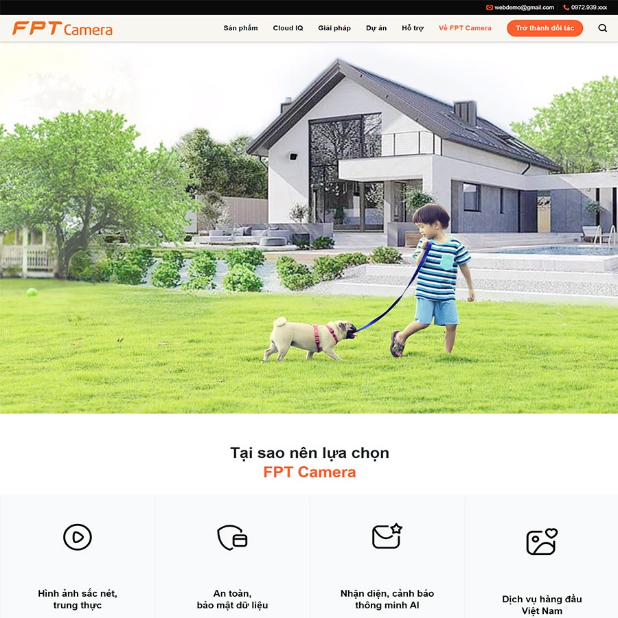 Mẫu website bán camera FPT