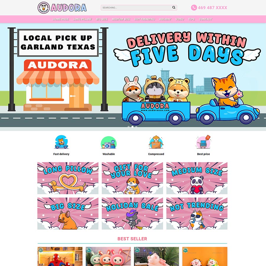 Mẫu website bán gấu bông