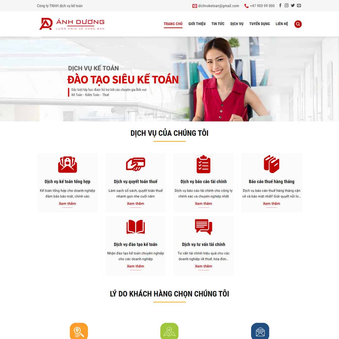 Mẫu website giới thiệu công ty dịch vụ kế toán