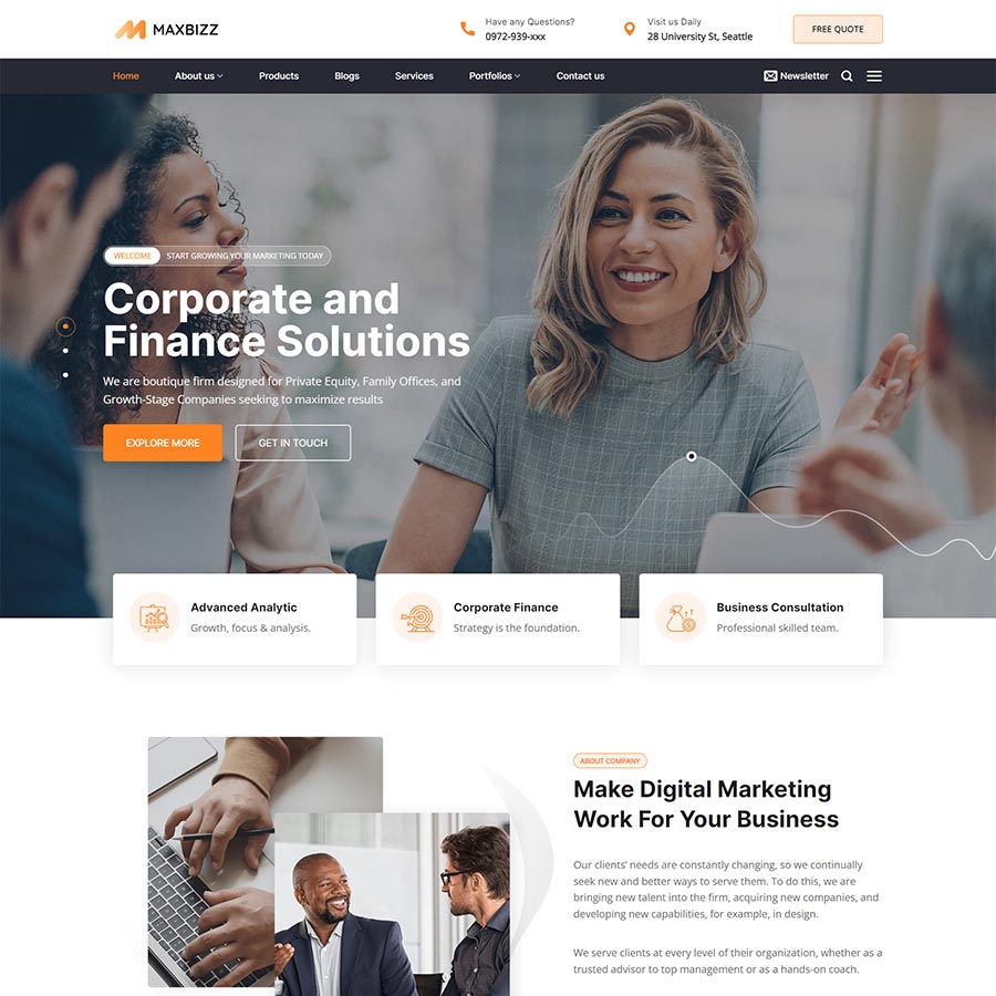 Mẫu website giới thiệu công ty đa ngành
