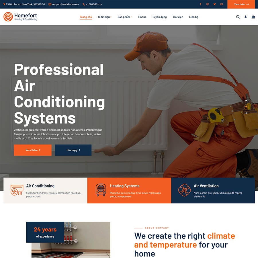 Mẫu website công ty dịch vụ điện nước