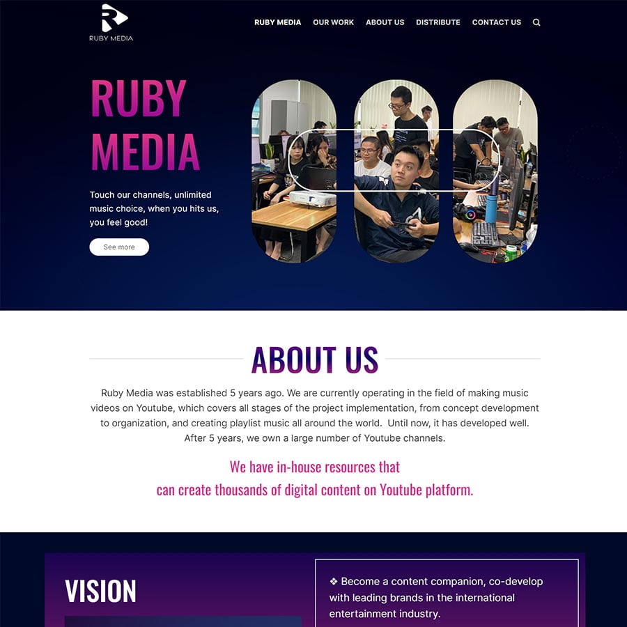 Mẫu website công ty media network