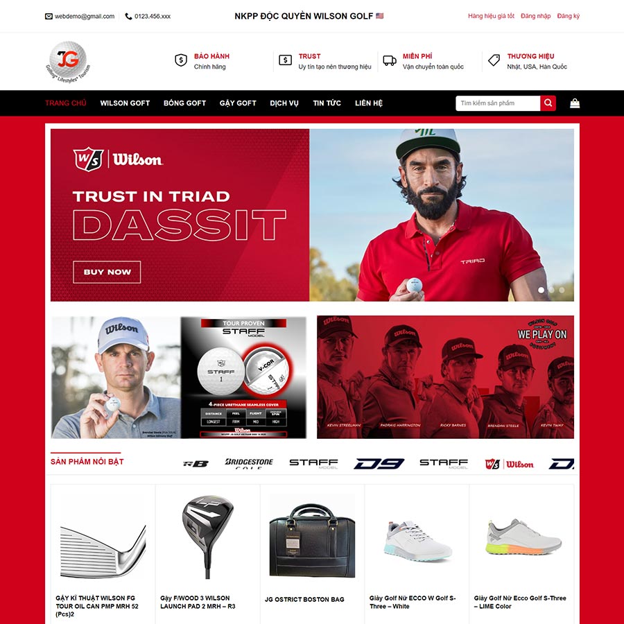 Mẫu website bán phụ kiện chơi Golf