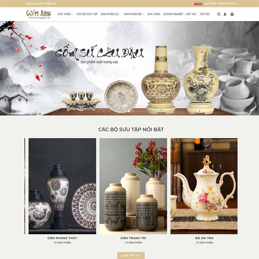 Mẫu website bán gốm sứ 02